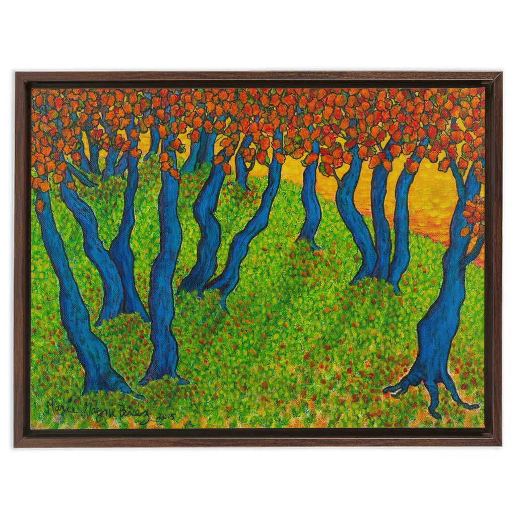 Blue Trees with Orange Leaves