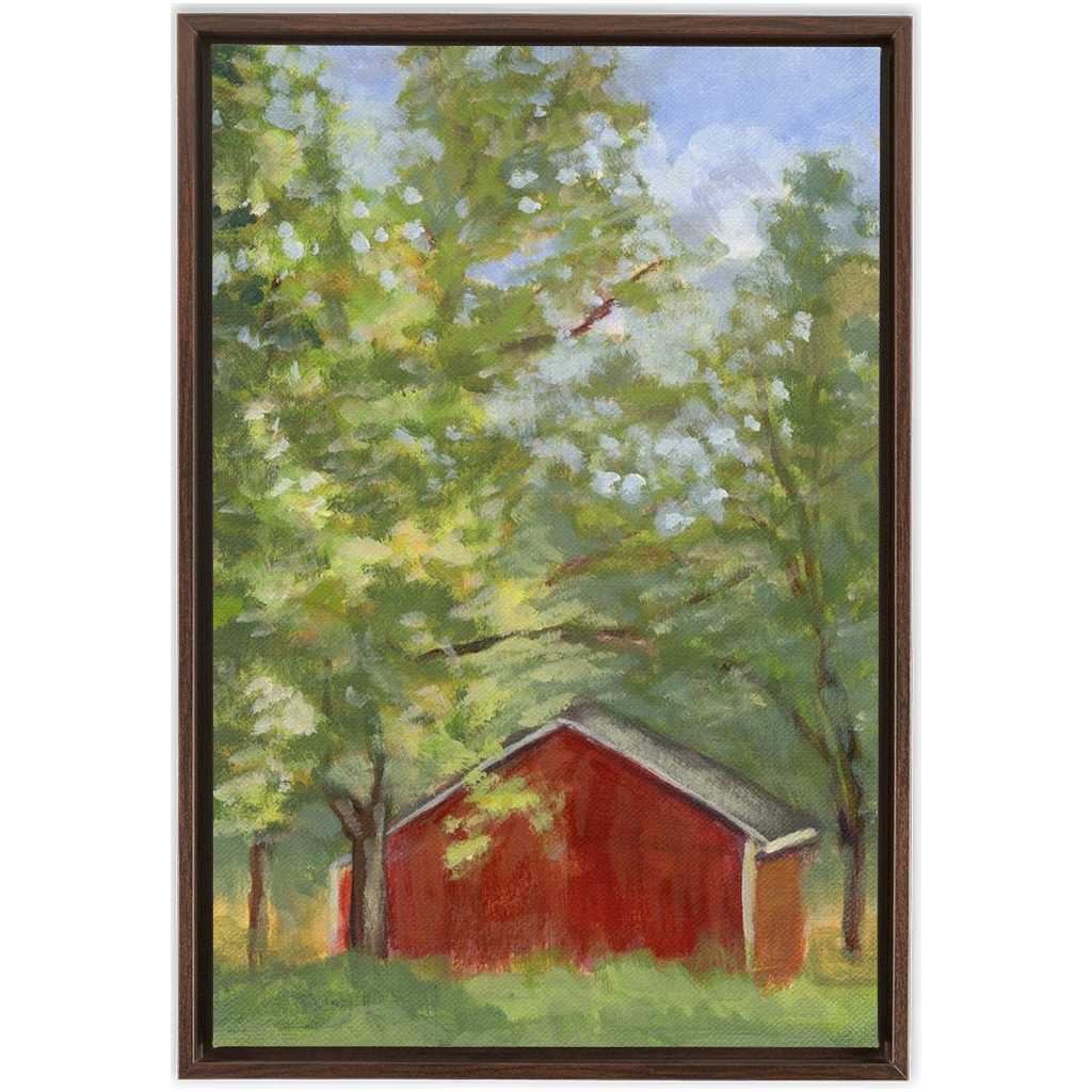 Red Barn In The Woods