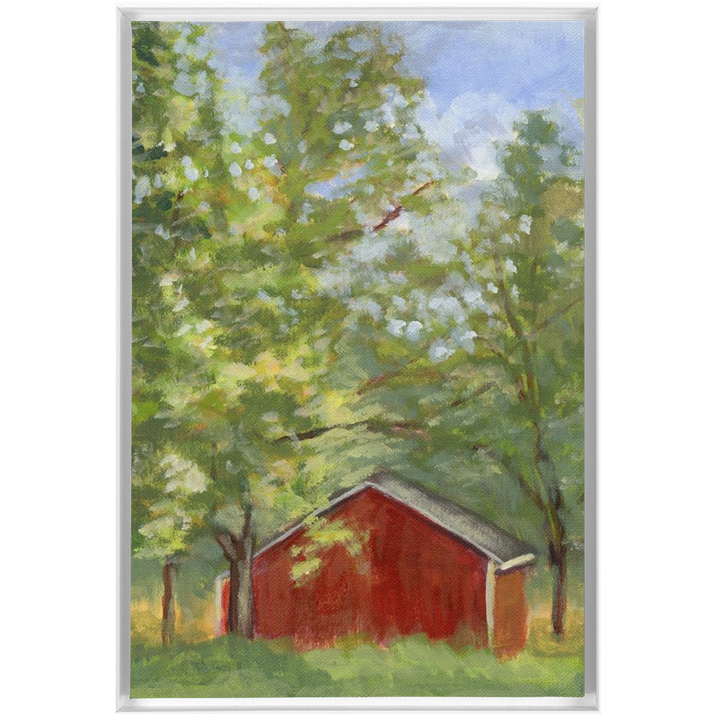 Red Barn In The Woods