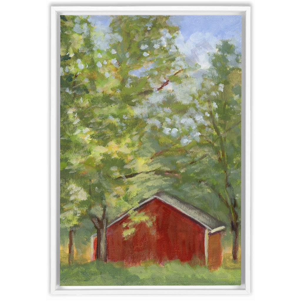 Red Barn In The Woods
