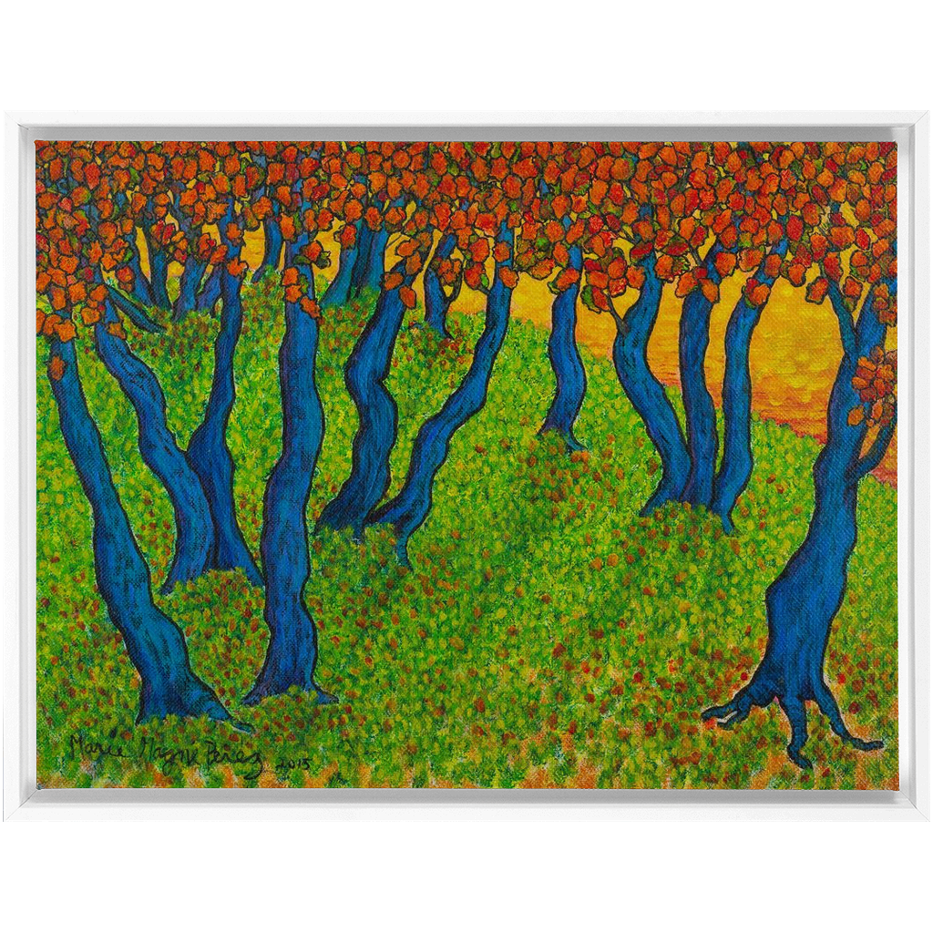 Blue Trees with Orange Leaves