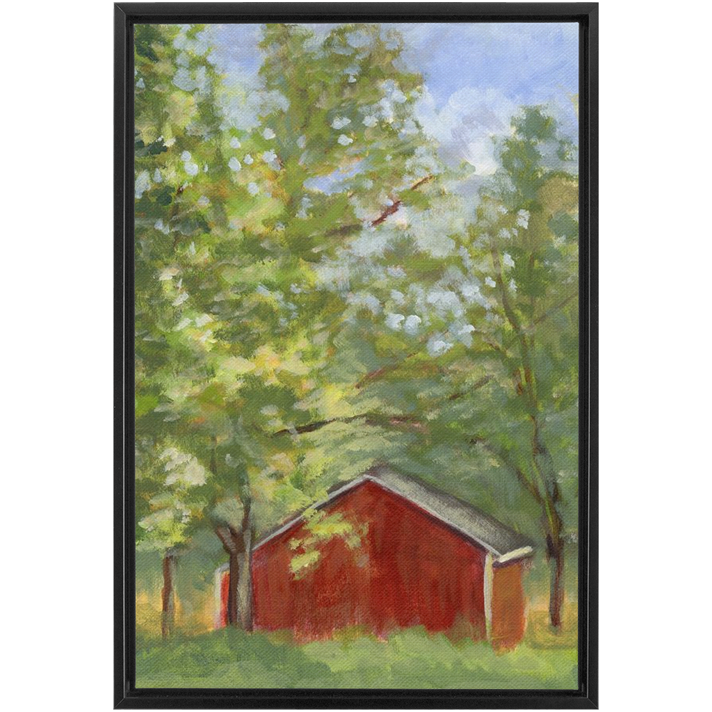 Red Barn In The Woods