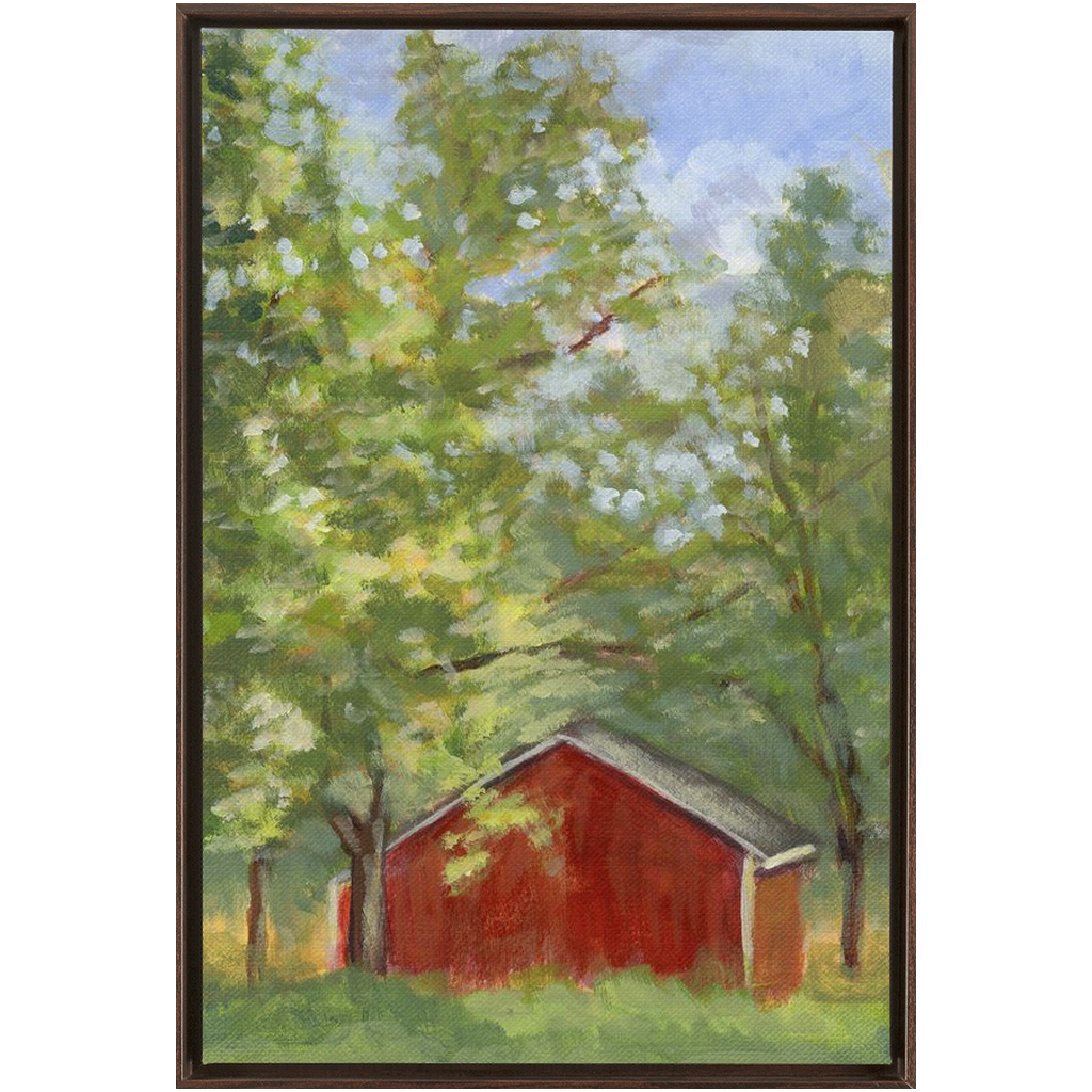 Red Barn In The Woods