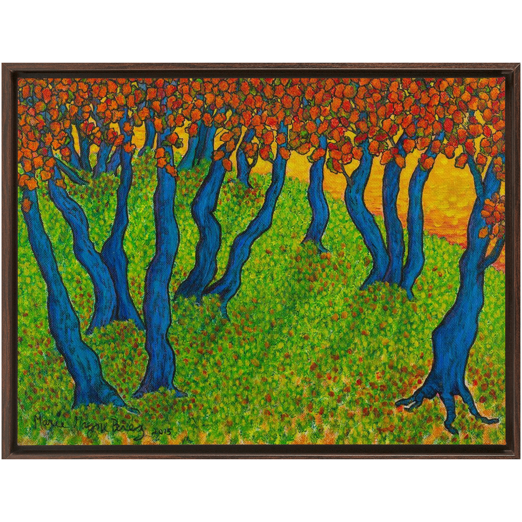 Blue Trees with Orange Leaves