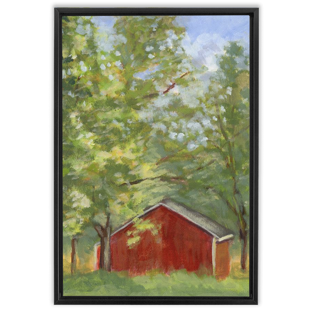 Red Barn In The Woods