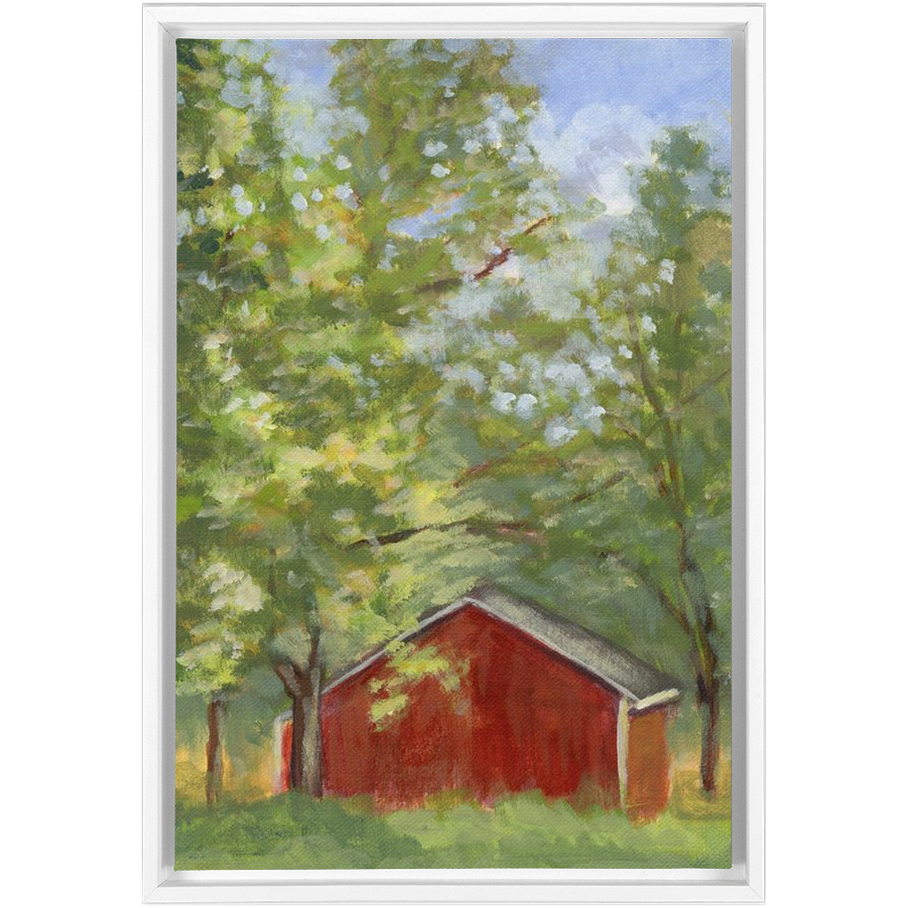 Red Barn In The Woods