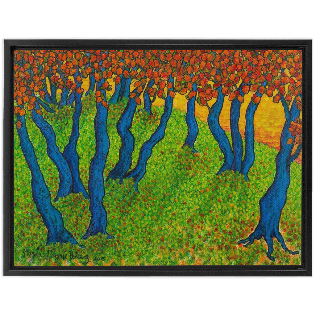 Blue Trees with Orange Leaves