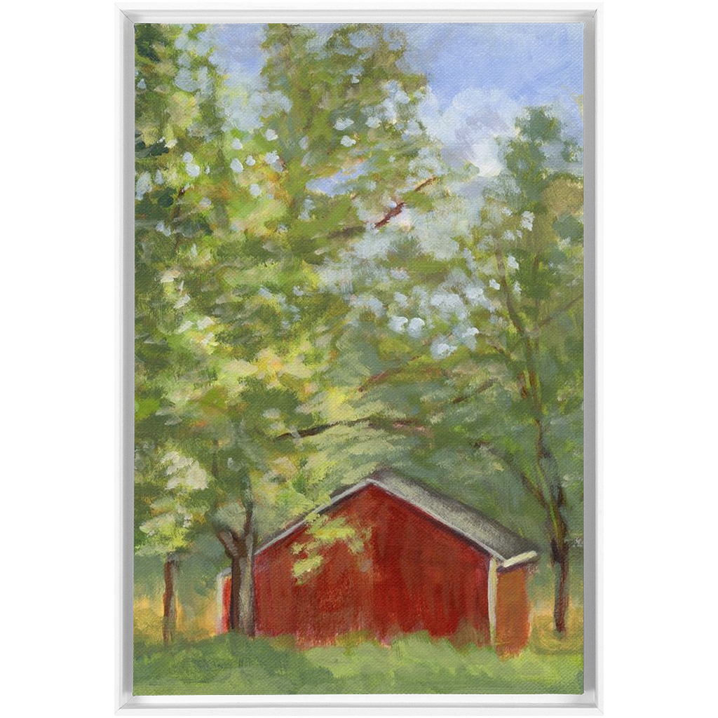 Red Barn In The Woods