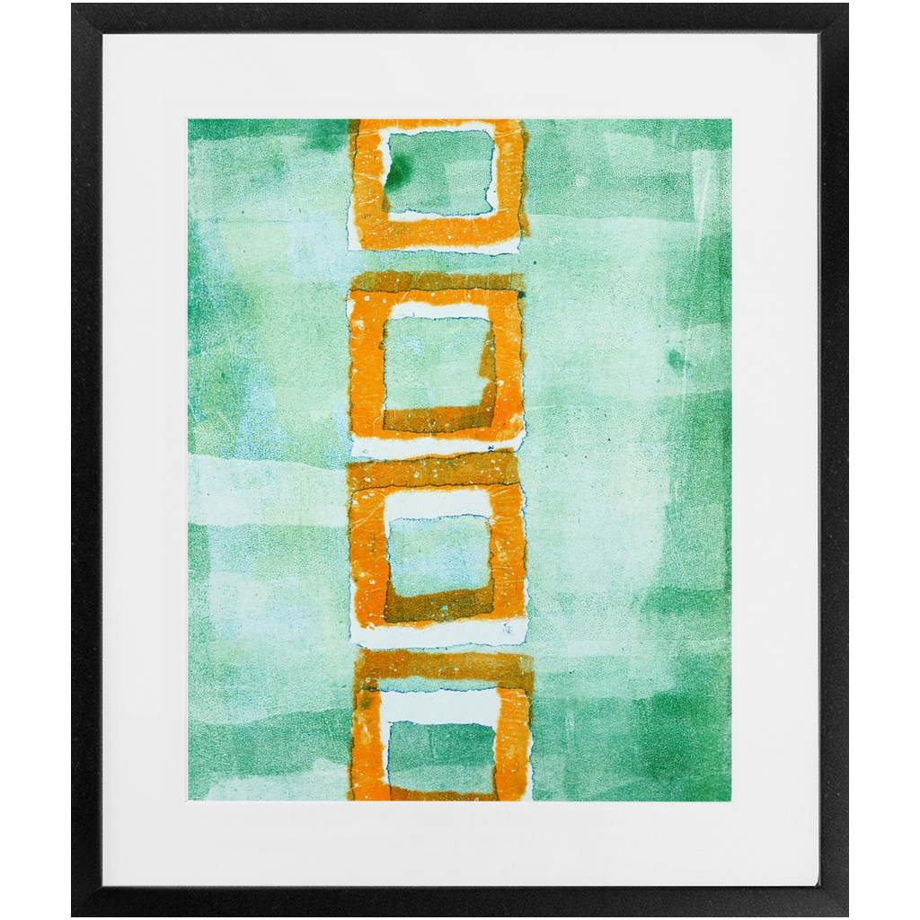 Orange Squares Green