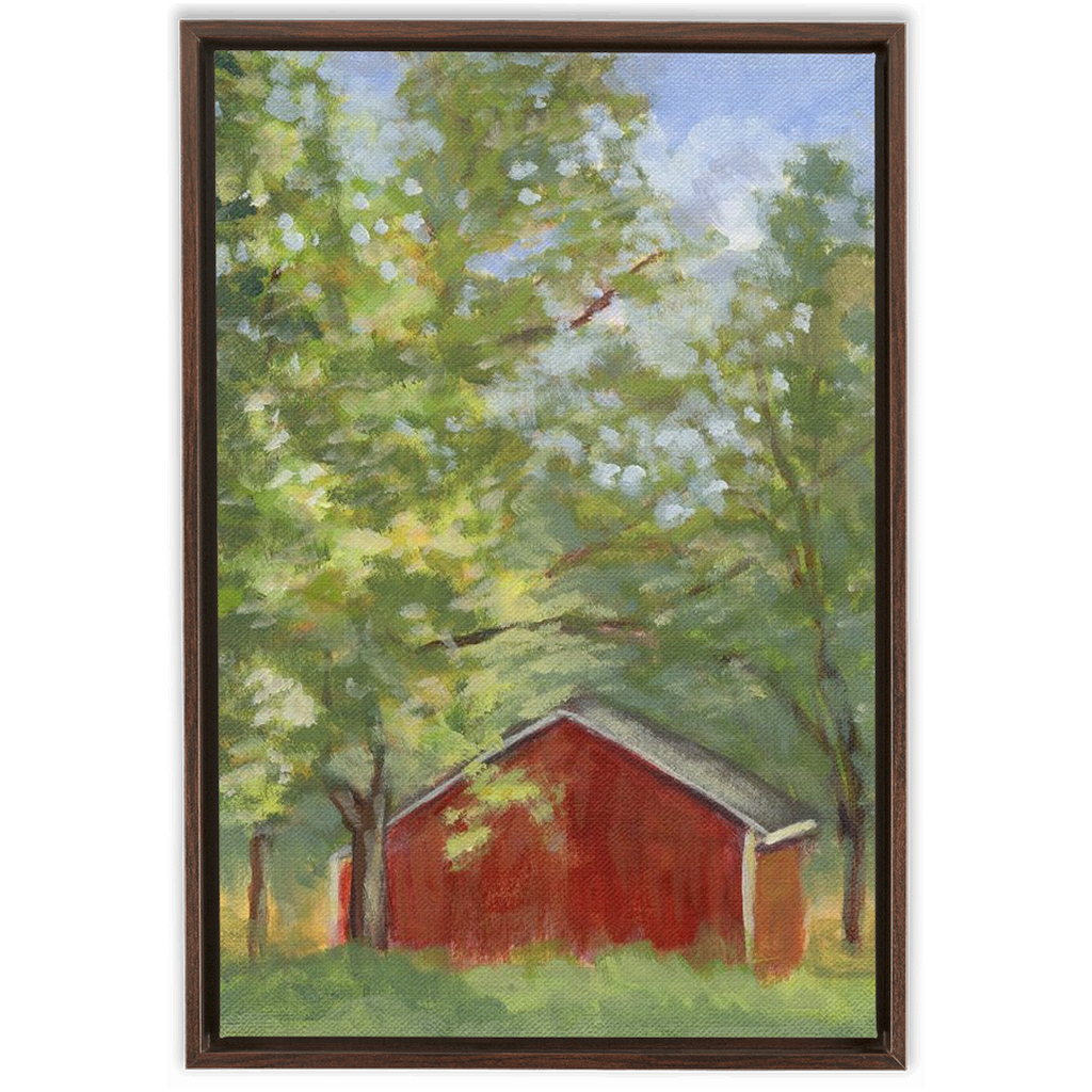 Red Barn In The Woods
