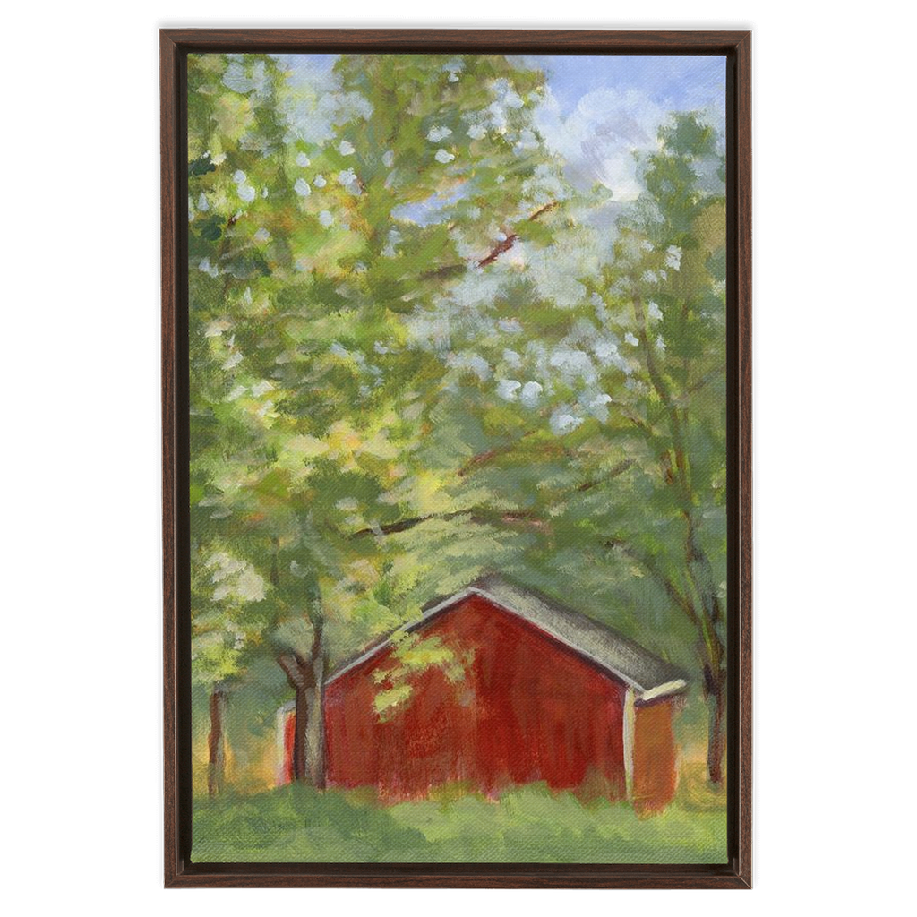 Red Barn In The Woods