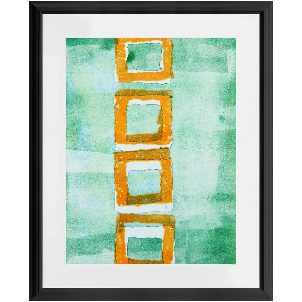 Orange Squares Green