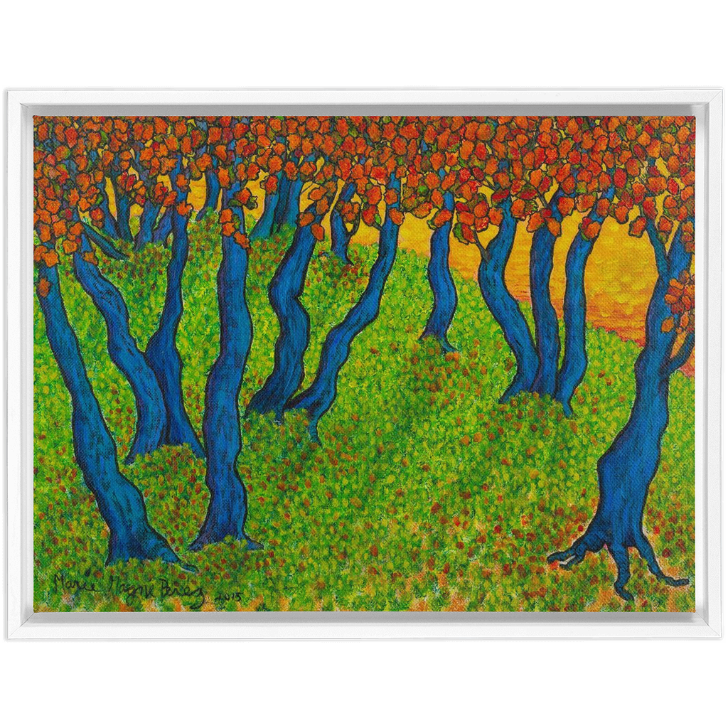 Blue Trees with Orange Leaves