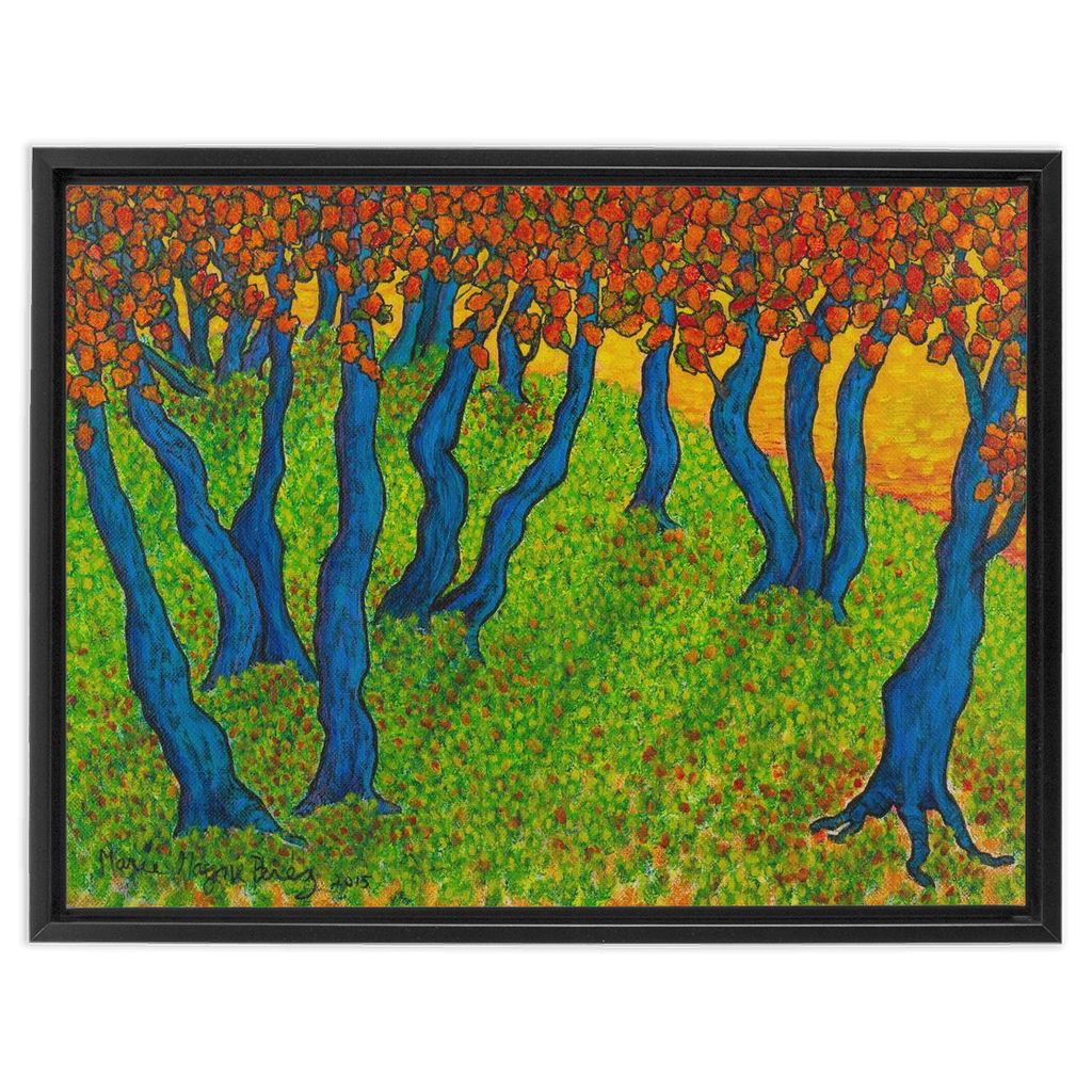 Blue Trees with Orange Leaves