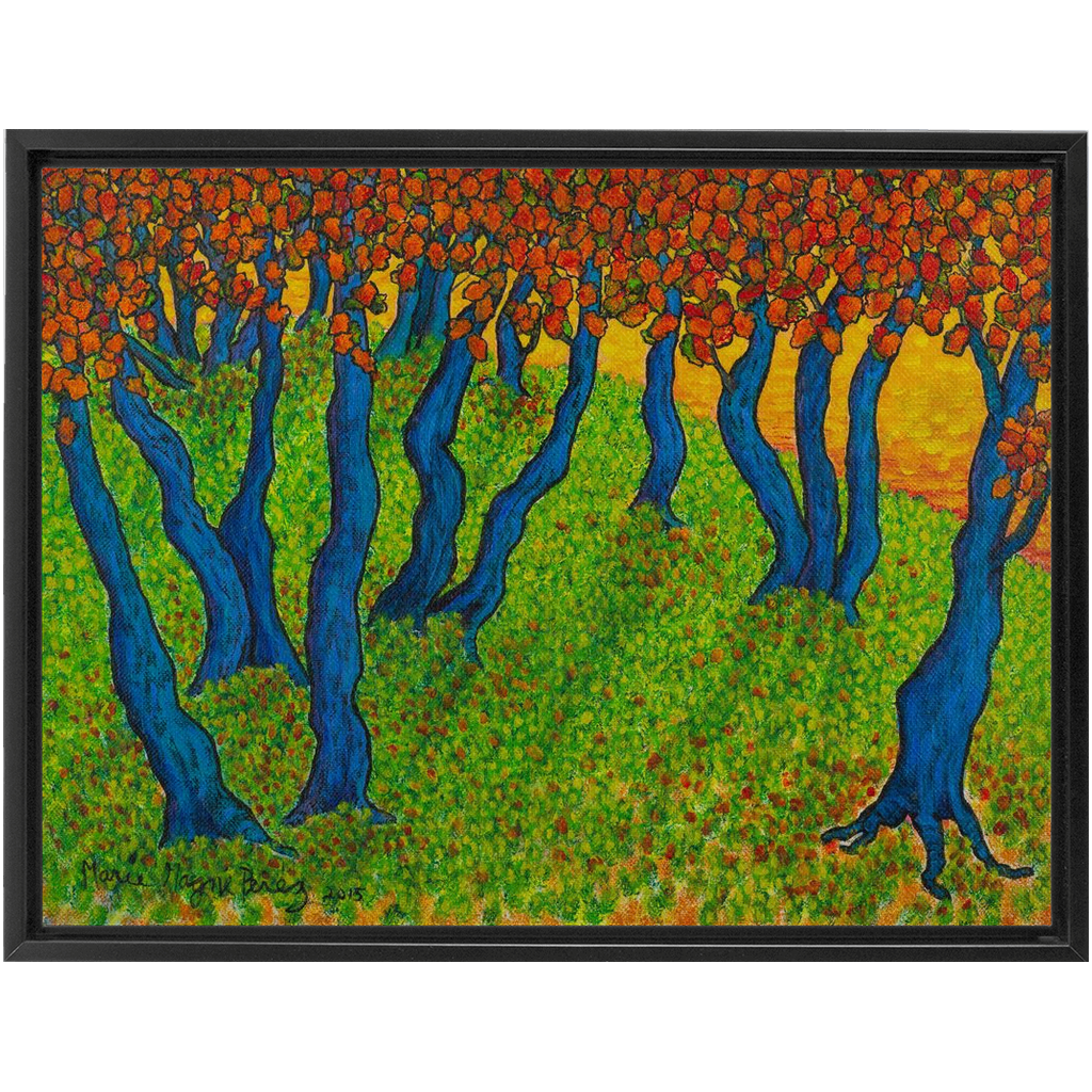 Blue Trees with Orange Leaves