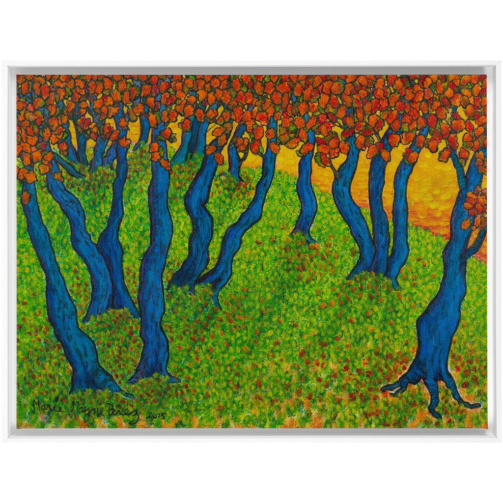 Blue Trees with Orange Leaves