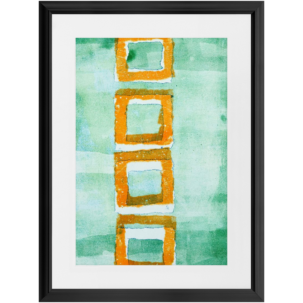 Orange Squares Green