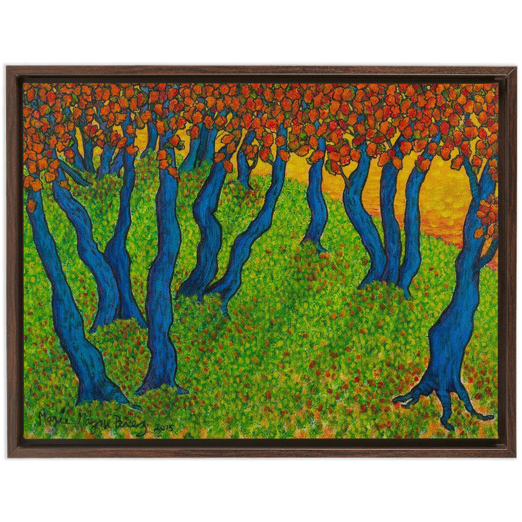 Blue Trees with Orange Leaves