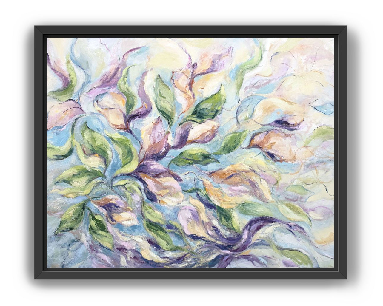 Awakening-Calming Semi-Abstract Floral Oil Painting