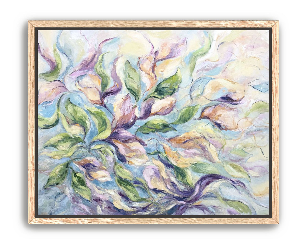 Awakening-Calming Semi-Abstract Floral Oil Painting