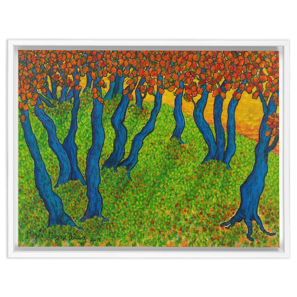 Blue Trees with Orange Leaves