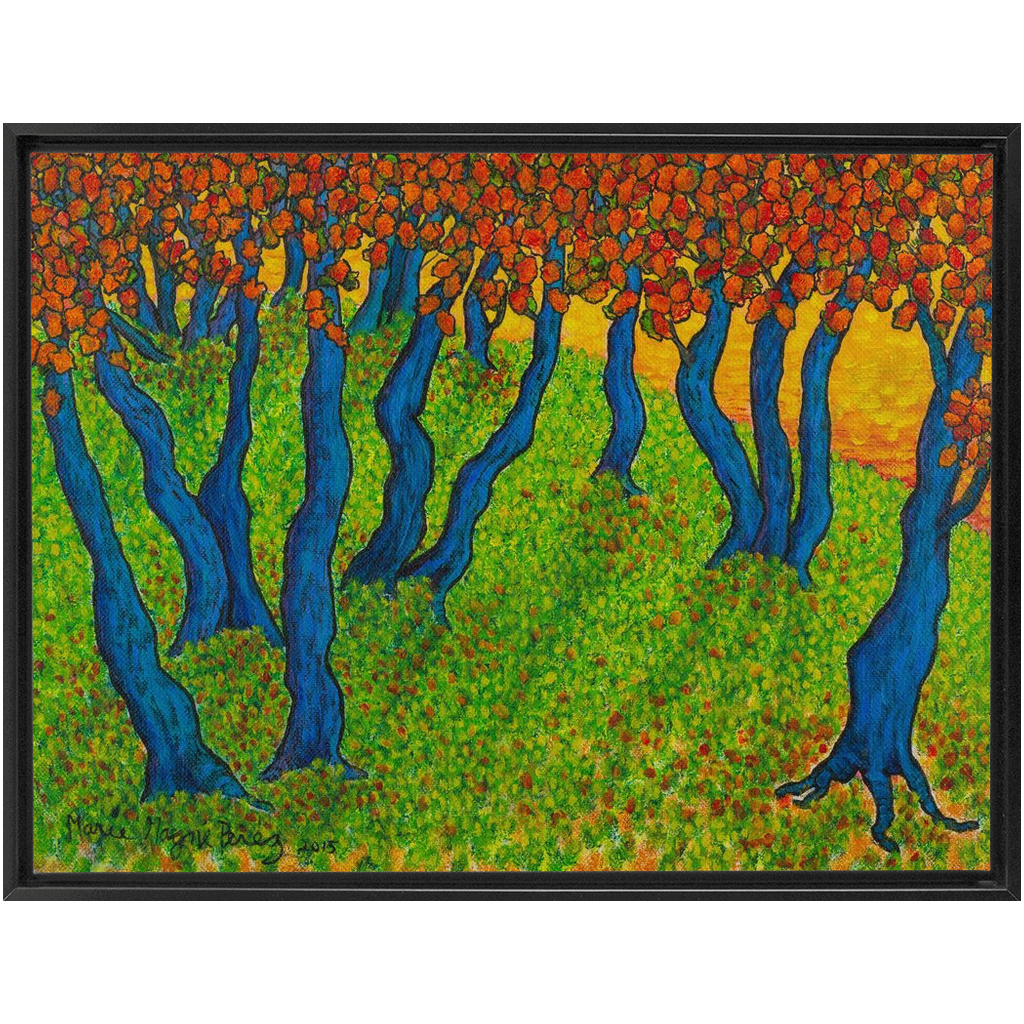 Blue Trees with Orange Leaves