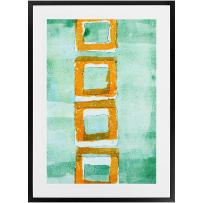 Orange Squares Green
