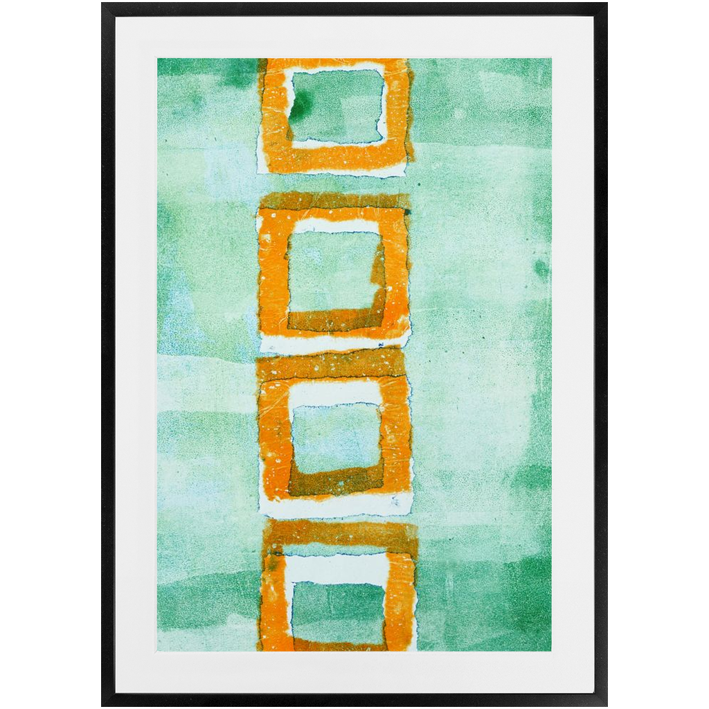 Orange Squares Green