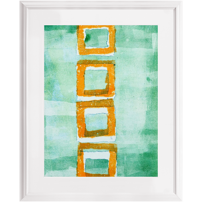 Orange Squares Green