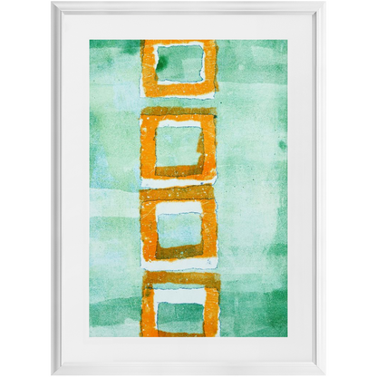 Orange Squares Green