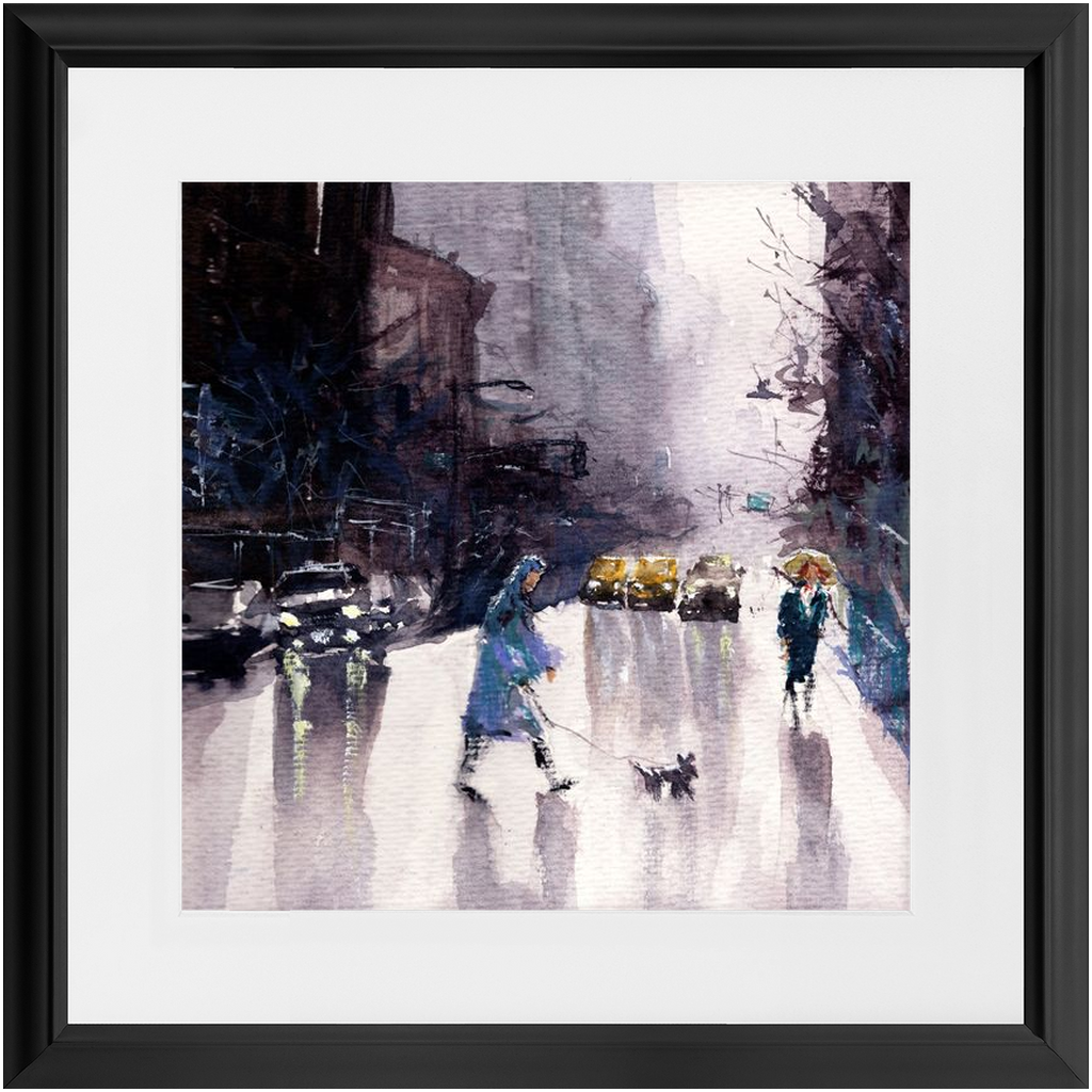 Street Crossing in the Rain