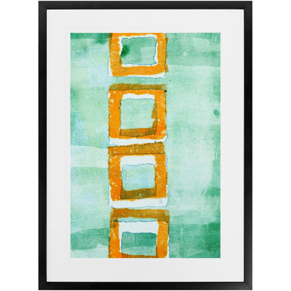Orange Squares Green