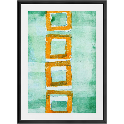 Orange Squares Green
