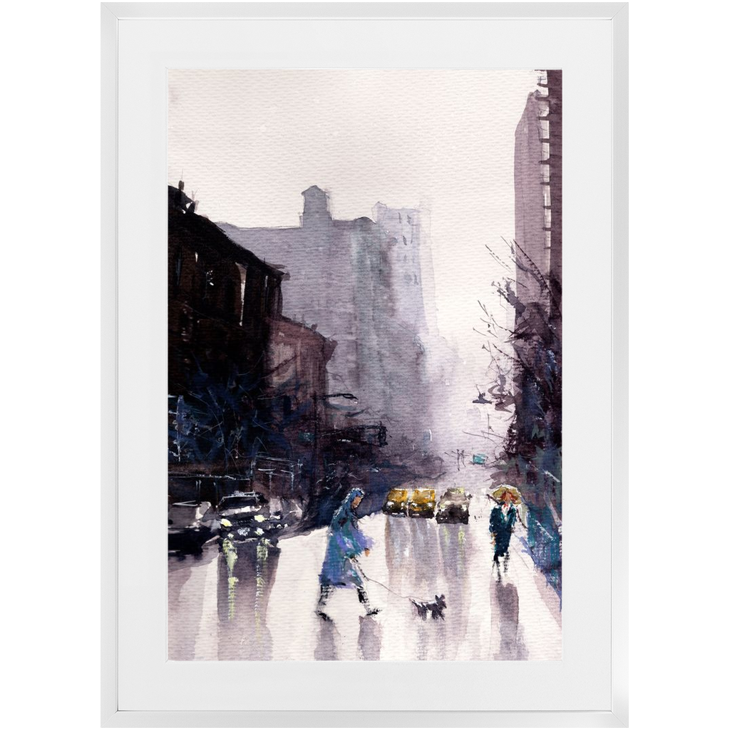 Street Crossing in the Rain