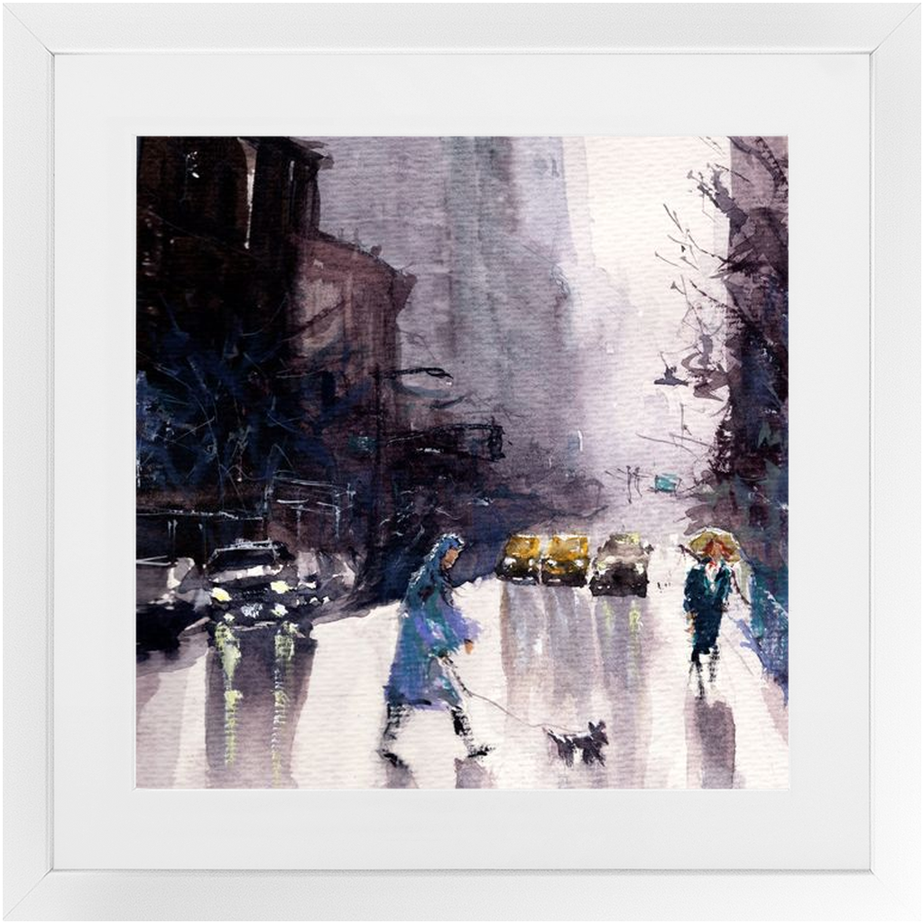 Street Crossing in the Rain