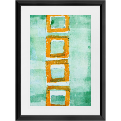 Orange Squares Green