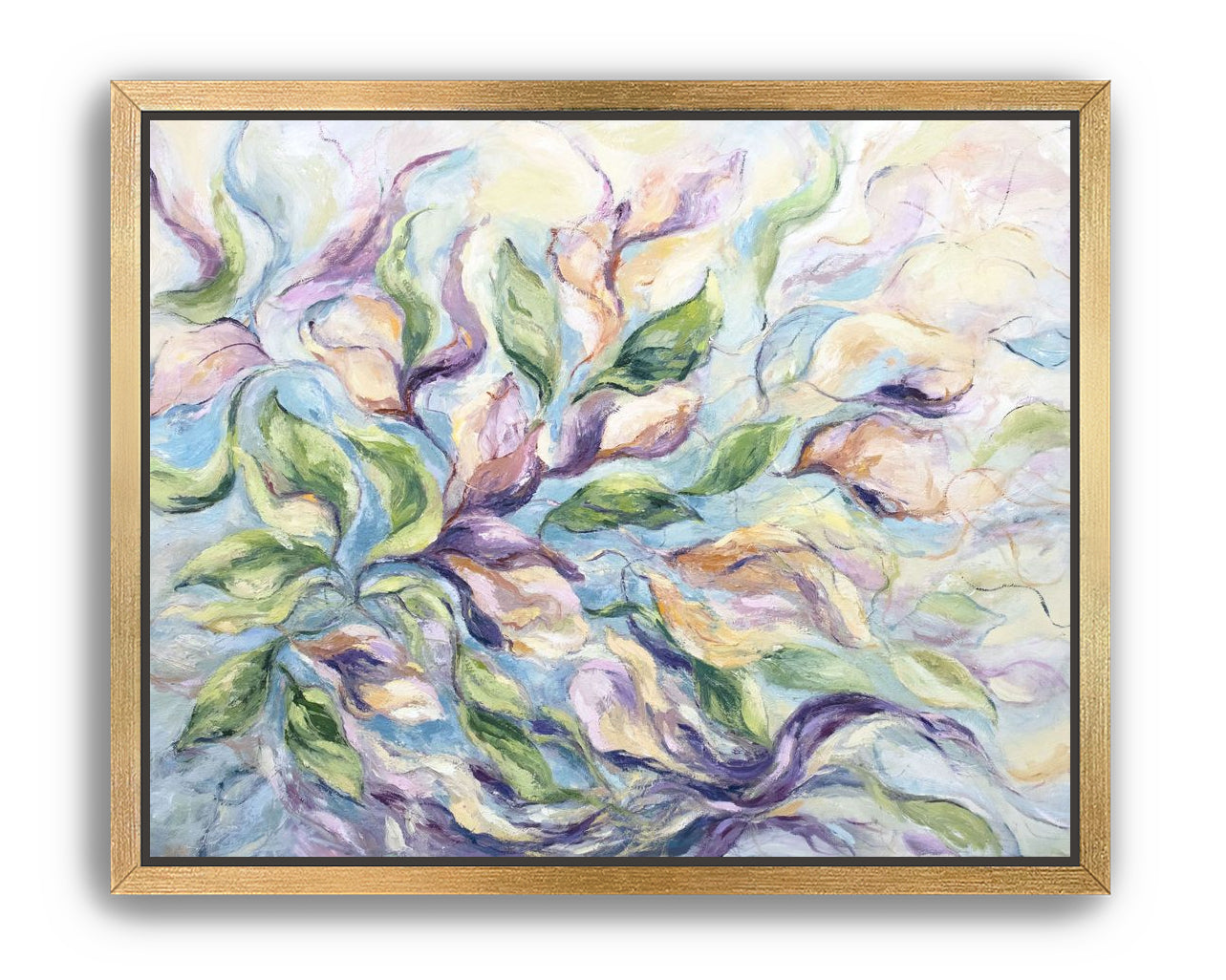 Awakening-Calming Semi-Abstract Floral Oil Painting 