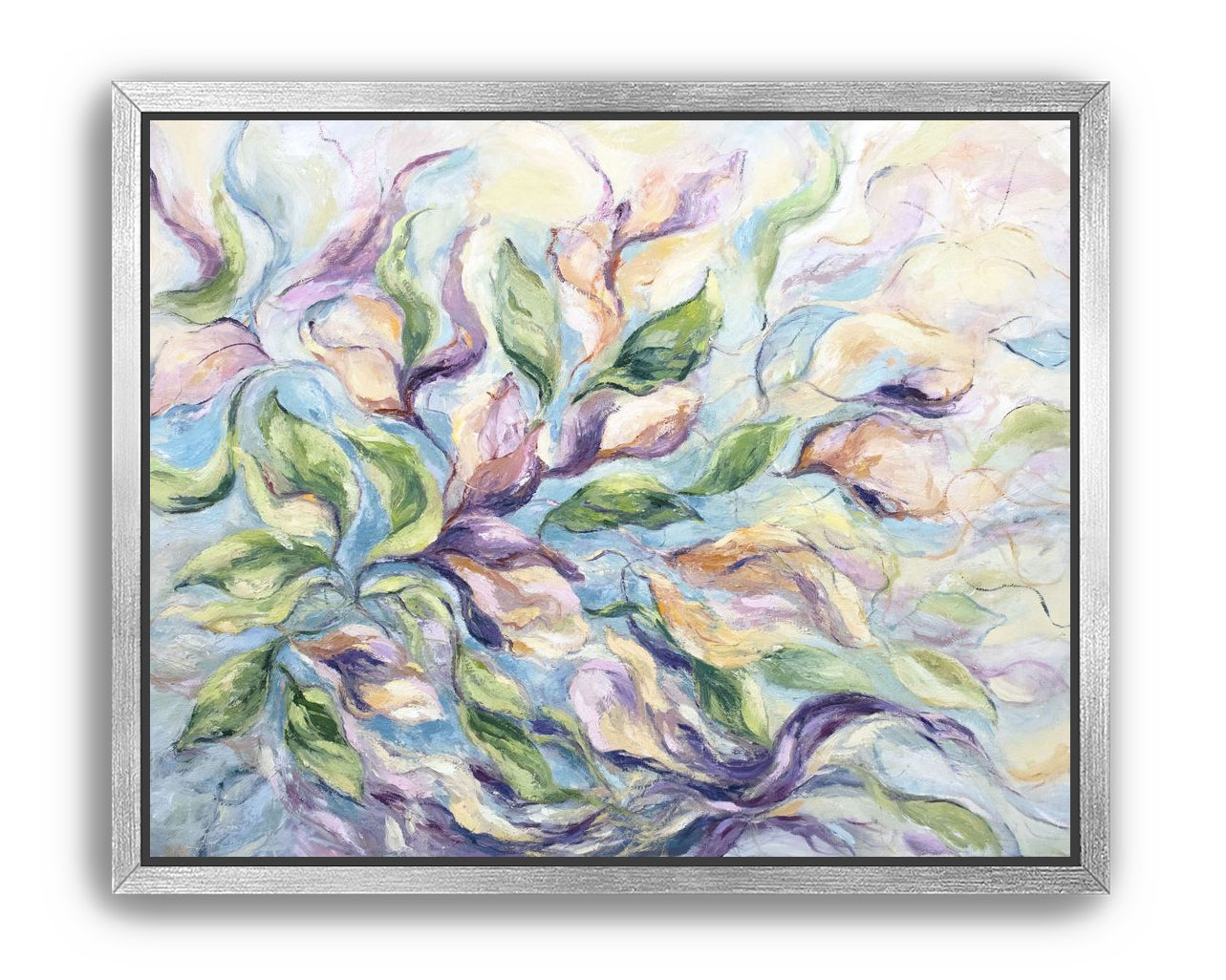 Awakening-Calming Semi-Abstract Floral Oil Painting 