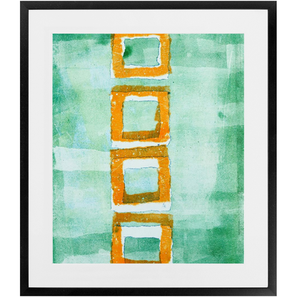 Orange Squares Green