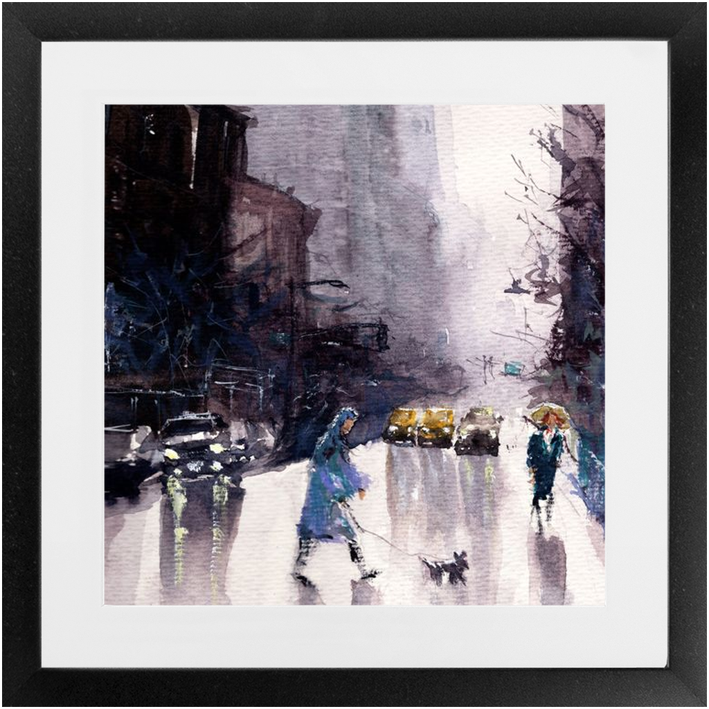 Street Crossing in the Rain