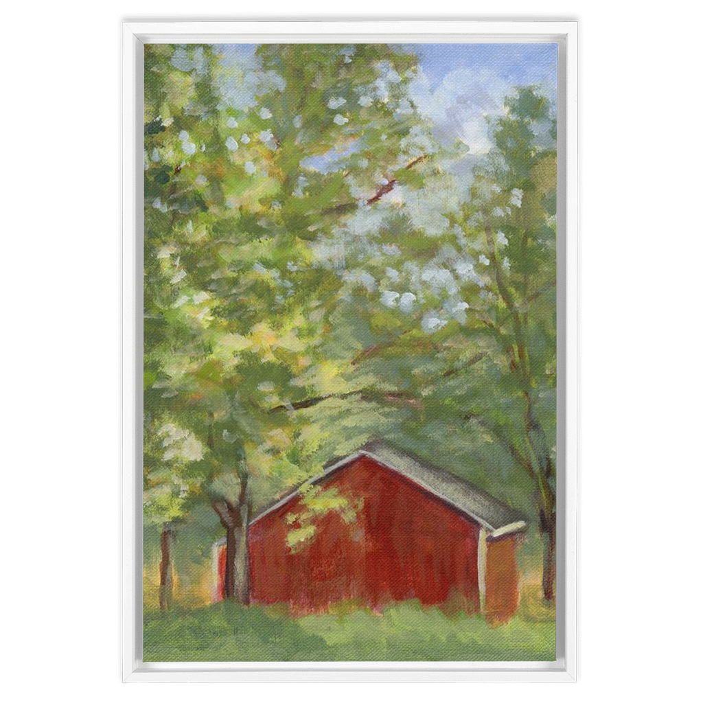 Red Barn In The Woods